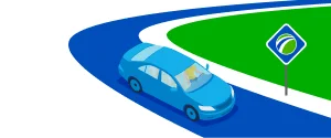 Illustration of a car in the road